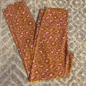 Aerie Offline 7/8 Leggings. Brown and pink leopard. Medium. Like new!